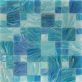 Aquatic Sky Blue French Pattern Glass Polished Mosaic Tile