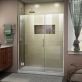 DreamLine Unidoor-X 59x72 Reversible Hinged Shower Alcove Door with Clear Glass in Brushed Nickel