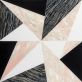 Sample-Jagger Rose Polished Marble Mosaic Tile, Pink and Black and White