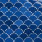 Sample-Highwater Turchese Blue Fishscale 2x5 Polished Ceramic Wall Tile