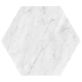 Sample-Carrara 10" Hexagon Honed Marble Tile