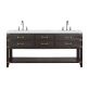 Calico Brown Oak 72" Double Vanity with Carrara Marble Top