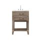 Calico Gray Oak 24" Single Vanity with Integrated White Acrylic Top