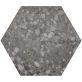 Six Hexagon Graphite Gray 12.5" Terrazzo Look Matte Porcelain Tile