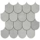 Bond Excalibur Medium Gray Fishscale Plume Matte Porcelain Mosaic Tile