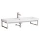 James Martin Vanities Boston Brushed Nickel 40" Floating Sink with White Integrated Top