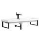 James Martin Vanities Boston Matte Black 40" Floating Sink with White Integrated Top