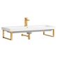 James Martin Vanities Boston Radiant Gold 40" Floating Sink with White Integrated Top