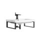 James Martin Vanities Boston Matte Black 24" Floating Sink with White Integrated Top