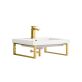 James Martin Vanities Boston Radiant Gold 24" Floating Sink with White Integrated Top