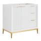Bungalow White and Gold 36" Single Vanity without Top