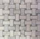 Trenza Basket Weave Asian Statuary & Silver Dot 1x2 Marble Tile