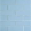 Sample-Loft Blue Gray 4x12 Frosted Glass Subway Wall Tile
