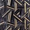 Sample-Kairos Ecliptic Black and Brass Polished Marble Tile