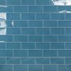 Sample-Aruba Marine Blue 5x10 Polished Ceramic Subway Wall Tile