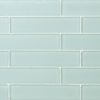 Sample-Coastal Dew Green 2x8 Beached Frosted Glass Subway Tile for Wall
