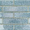 Roman Brisk Blue 2x8 Polished Glass Subway Tile