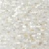 Sample-Serene White Bricks Seamless Pearl Polished Mosaic Tile