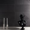 Sample-Renzo Grafite Black 3D Matte Porcelain 12x24 Tile