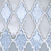 Roman Valor Brisk Blue Arabesque Polished Glass Mosaic Tile