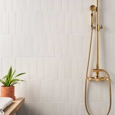 Color One Chalk White 2x8 Matte Cement Subway Tile