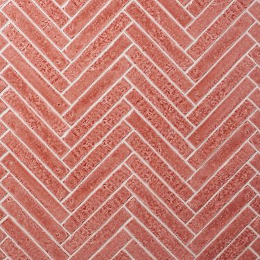 Wabi Sabi Coralito Terracotta Pink 1.5x9 Crackled Glossy Ceramic Tile