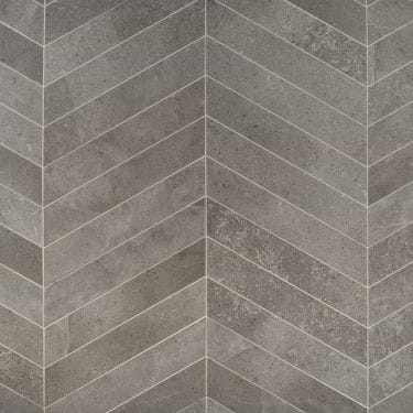 New Rock Fossil Dark Gray 4x21 Chevron Matte Porcelain Tile