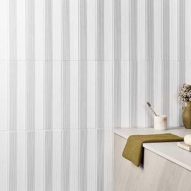 Kinzie Concave  White 4x16 3D Matte Ceramic Tile