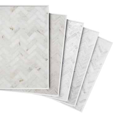 Sample Bundle 5 Best Selling White Marble Herringbone Tiles