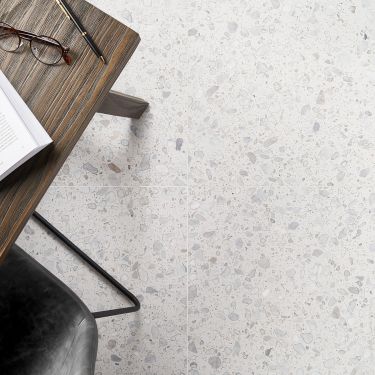 Terrazzo Italy Sacra Bianco White 24x24 Honed Terrazzo Tile