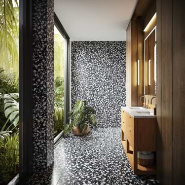 Terrazzo Italy Sacra Nero Black & White 24x24 Honed Terrazzo Tile