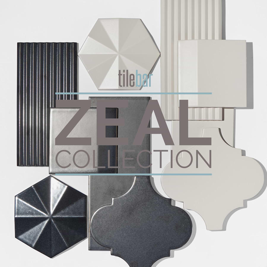 Zeal Ogassian 3D 6" Hexagon Gunmetal Gray Glazed Porcelain Tile