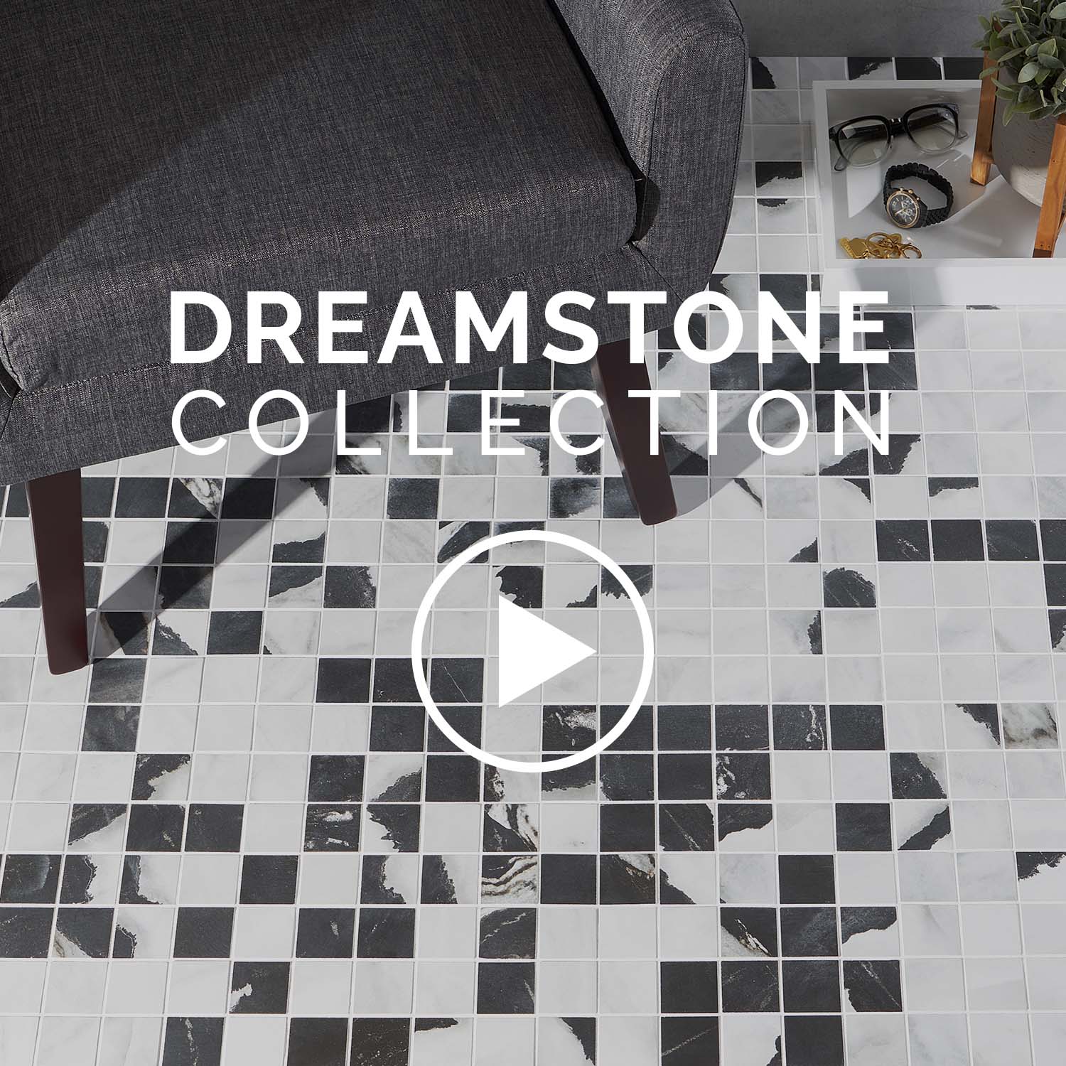DreamStone Statuario Venato 2x8 Chevron Polished Porcelain Mosaic