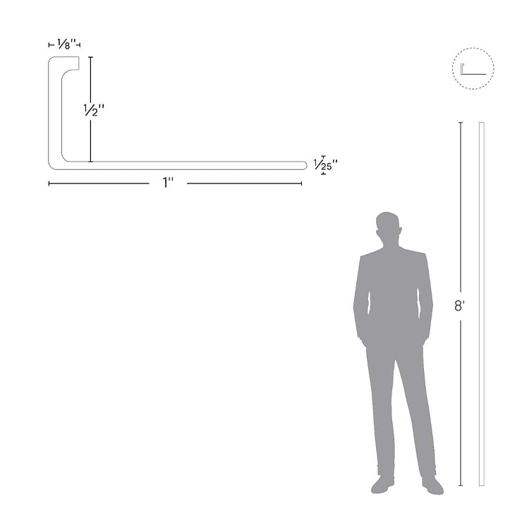 Blanke Essentials Powder-Coated Sugar White 1/2" (12.7mm) Edge Protector Trim