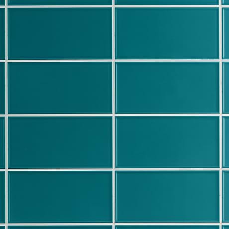 Maddox Frame Teal Blue 4x8 Matte Ceramic Subway Wall Tile by Stacy Garcia