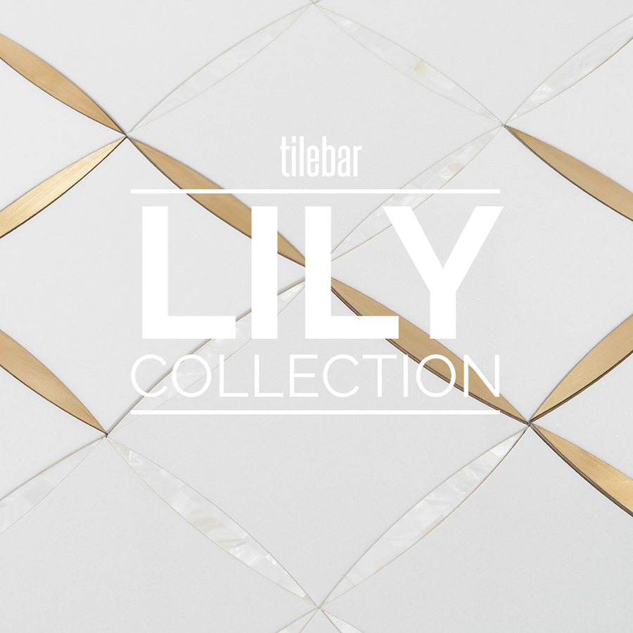Lily Golden Polished Marble and Brass Mosaic Tile