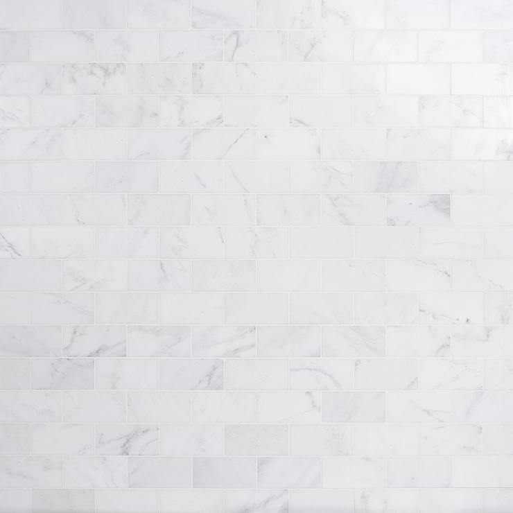 Asian Statuary White 3x6 Polished Marble Subway Tile