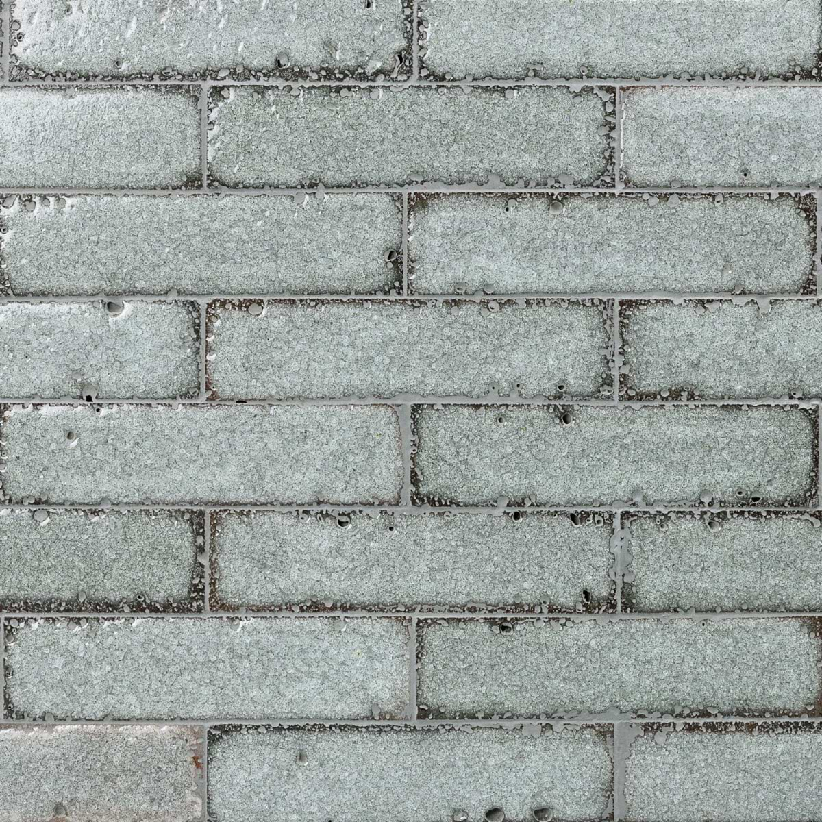 LavaArt Caspian Gray 3x12" Brick Look Crackled Glossy Lava Stone Subway Tile