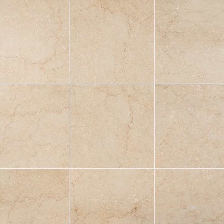 Botticino Extra Light Beige 18x18 Honed Marble Tile