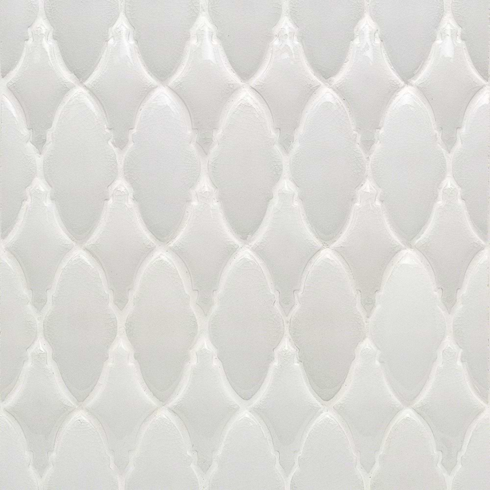 Nabi Valor Glacier White Crackled Glass Tile