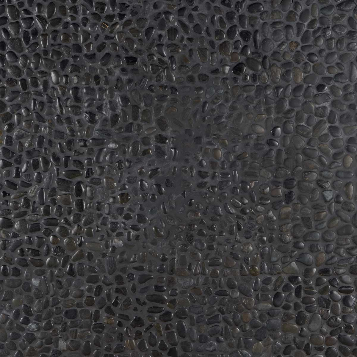 Cobblestone Black Full Pebble Polished Mosaic Tile