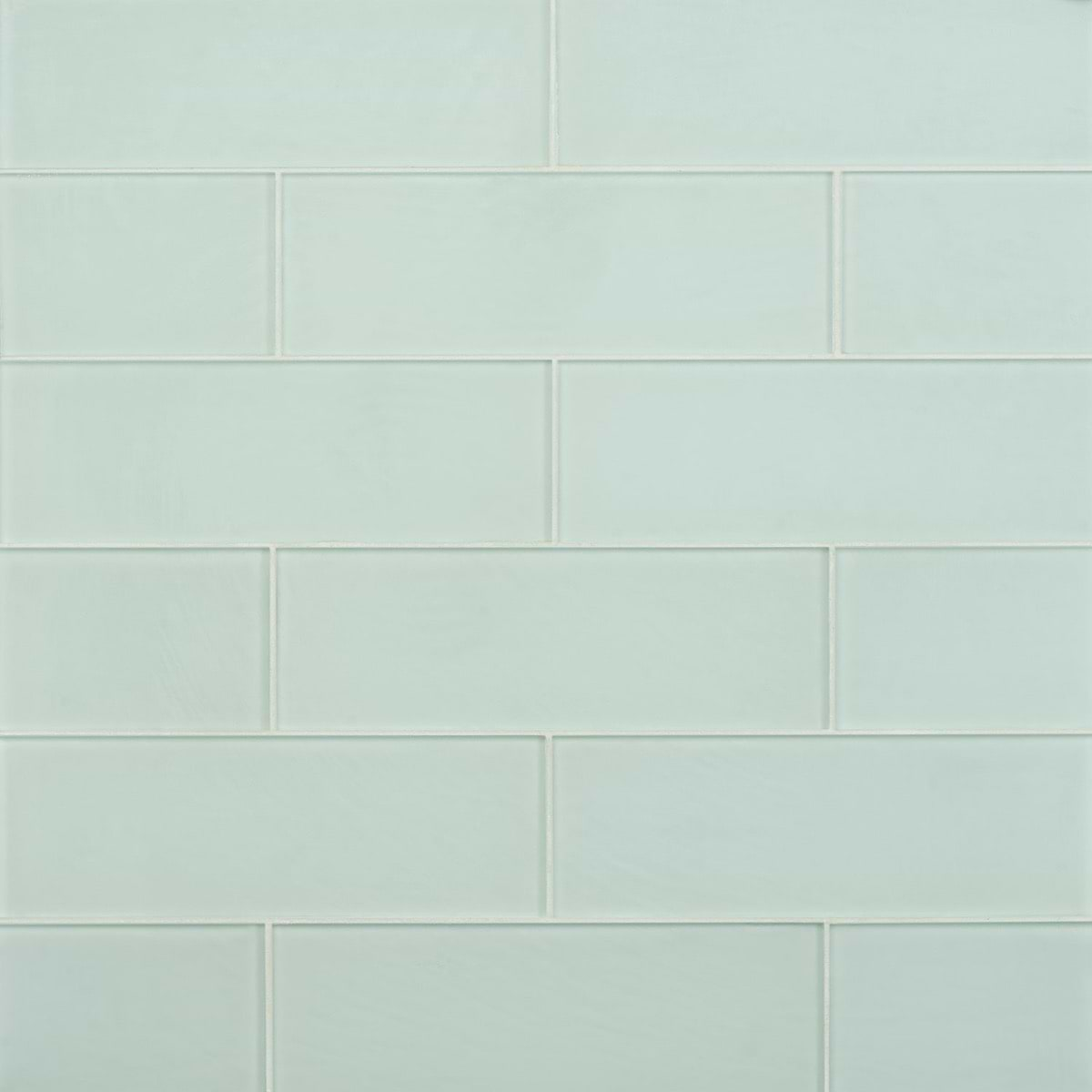 Loft Seafoam Green 4x12 Frosted Glass Subway Tile