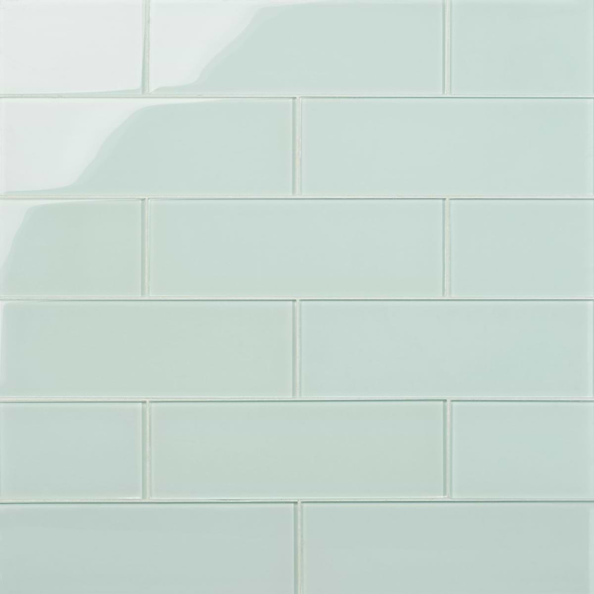 Loft Seafoam Green 4x12 Polished Glass Subway Tile