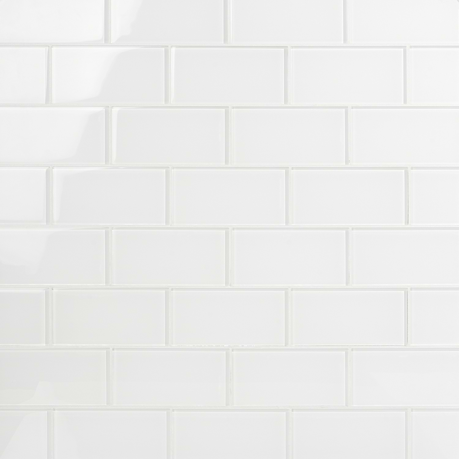 Loft Super White 3x6 Polished Glass Subway Wall Tile