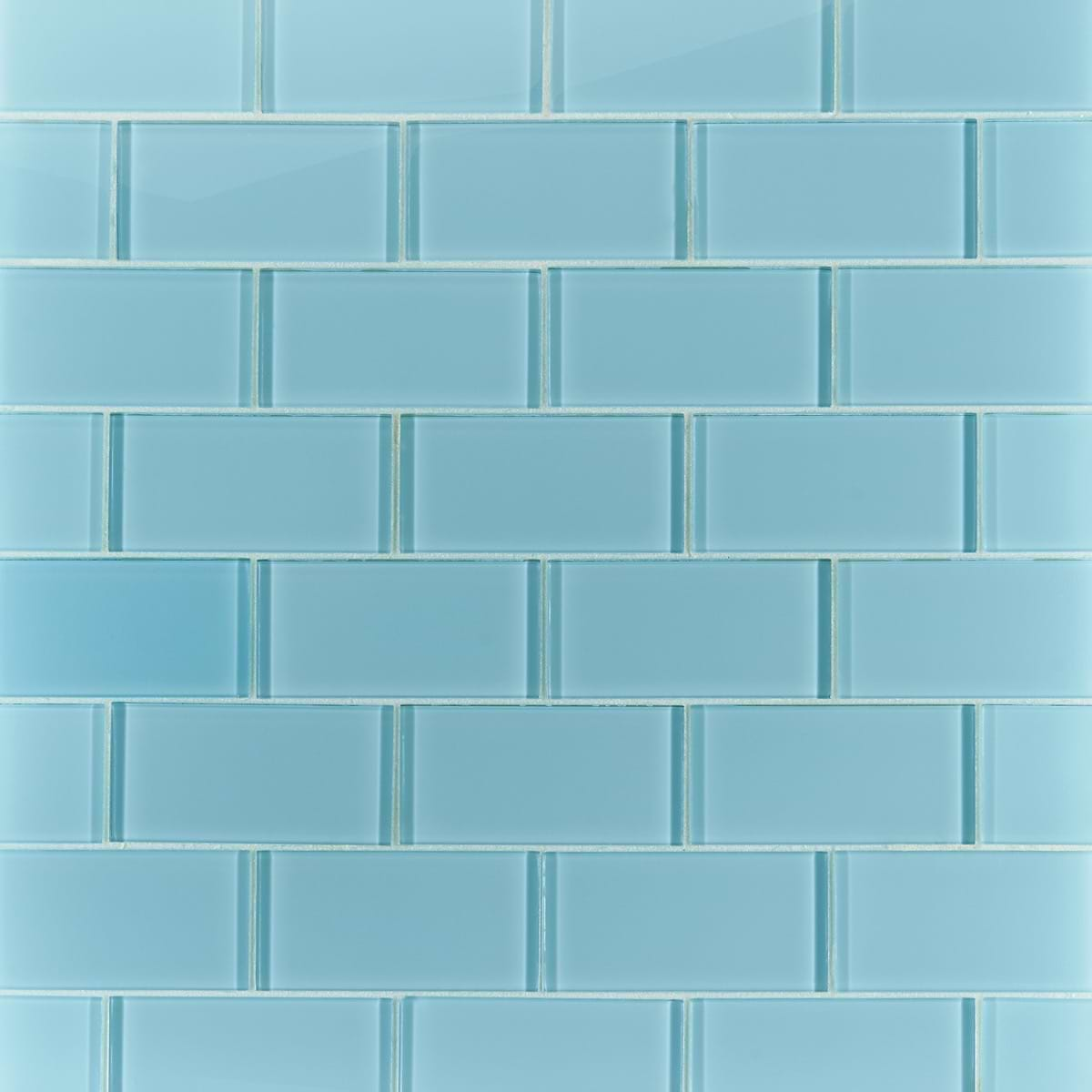 Loft Turquoise 3x6 Polished Glass Subway Wall Tile