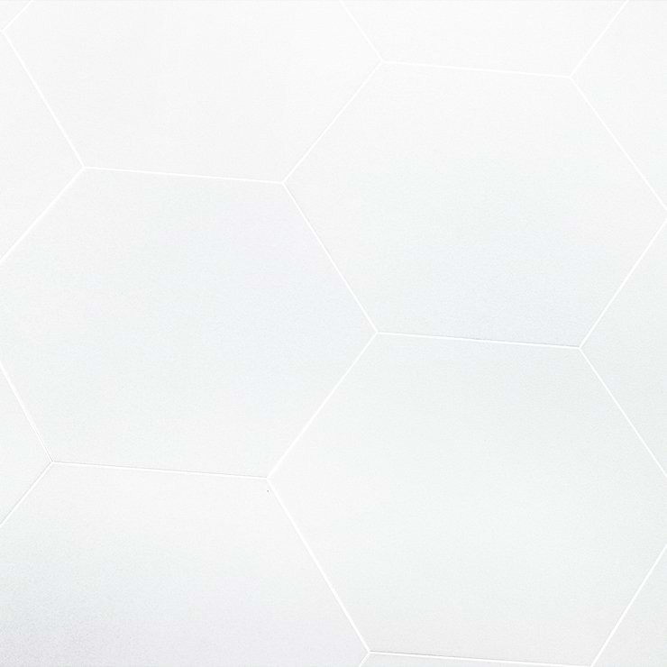 Simple White 10" Hexagon Crystallized Thassos Tile