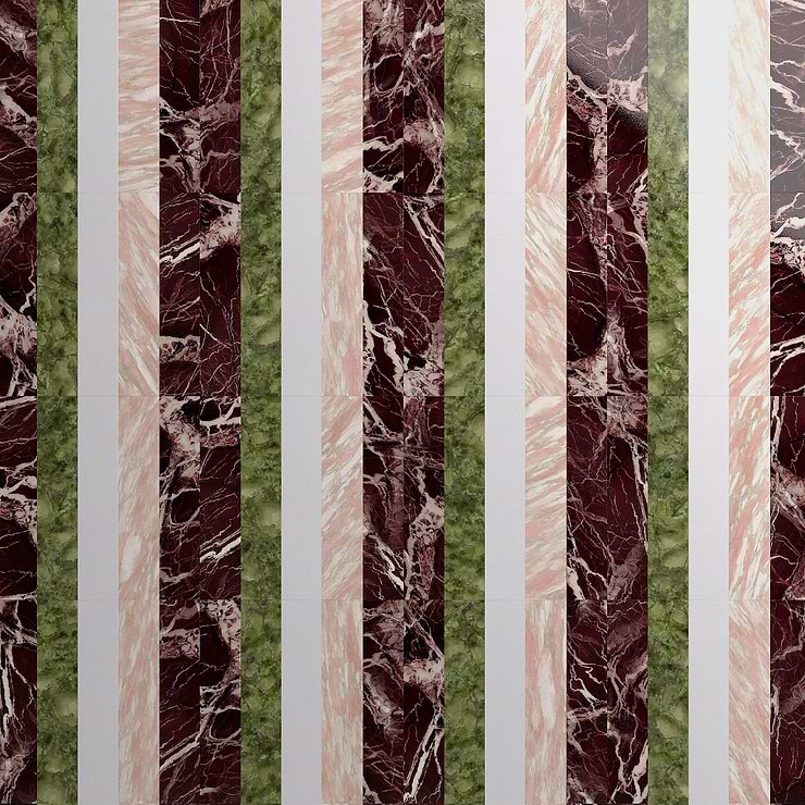 Arc Linear Rainbow 12x12 Polished Marble by Elizabeth Sutton