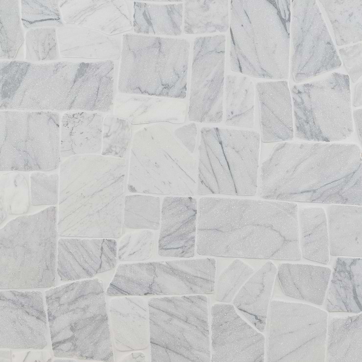 Nature Flagstone Jumbo Carrara Honed Marble Mosaic Tile
