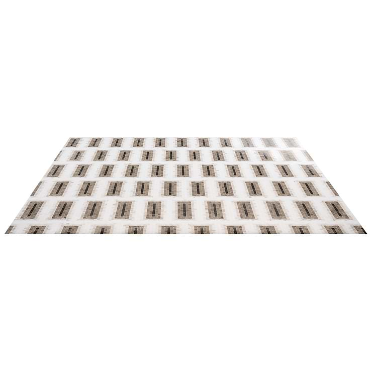 Ako Saint Laurent Brown 4x9 Rectangle Marble Micro Mosaic Tile