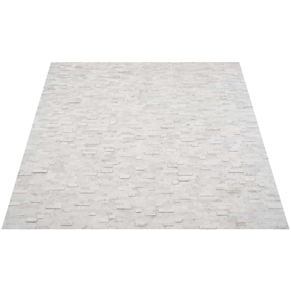 Mini Brick White Marble Solid Core Peel & Stick Mosaic Tile | Tilebar.com